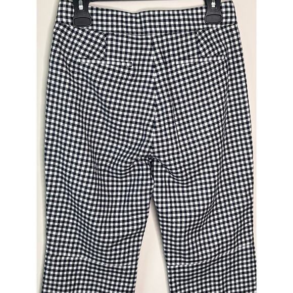 J.Crew Hayden Lined Gingham Kick Out Cropped Linen Pants Women's Size 2 - Picture 6 of 10